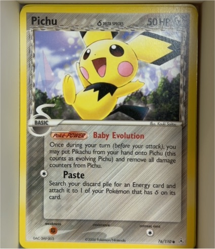 2006 Pokémon EX Holon Phantoms #76 Pichu Delta Species — front