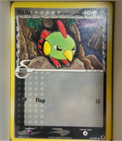 2006 Pokémon EX Dragon Frontiers #55 Natu (Delta Species) — front