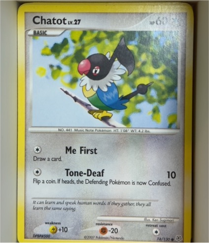 2007 Pokémon Diamond & Pearl #74 Chatot — front