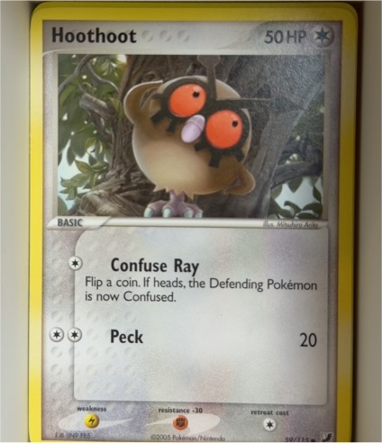 2005 Pokémon EX Unseen Forces #59 Hoothoot — front