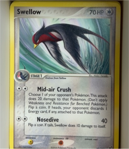 2005 Pokemon EX Deoxys #49 Swellow — front
