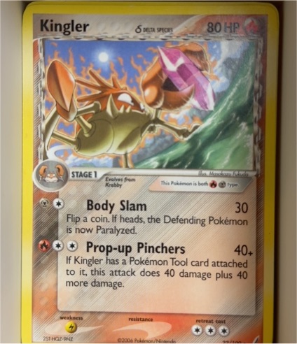 2006 Pokemon EX Crystal Guardians #22 Kingler (Delta Species) — front