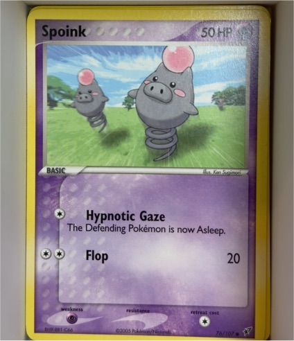 2005 Pokemon EX Deoxys #76 Spoink — front
