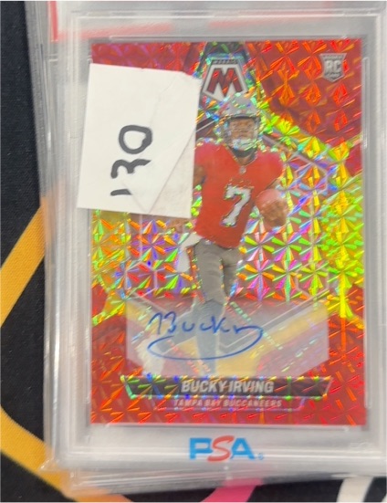 2025 Panini Mosaic - Autographs Mosaic Bucky Irving #AMC-BIG Red Prizm /199 (AU) — front