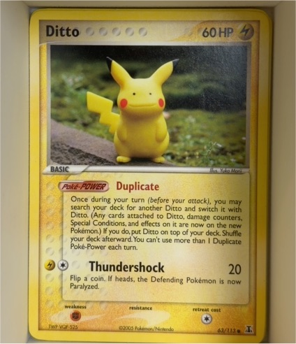 2005 Pokemon EX Delta Species #63 Ditto (Pikachu) — front