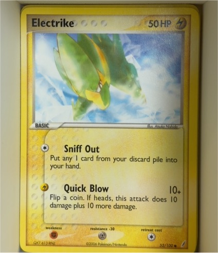 2006 Pokemon EX Crystal Guardians #52 Electrike — front