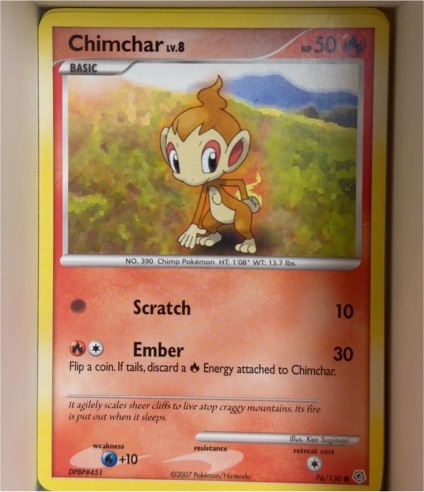 2007 Pokémon Diamond and Pearl #76 Chimchar — front