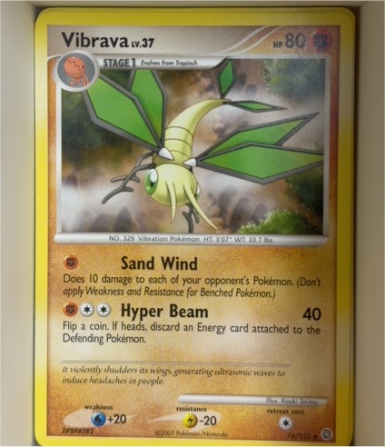 2007 Pokémon Secret Wonders #74 Vibrava — front