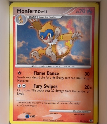 2007 Pokémon Diamond & Pearl #56 Monferno — front