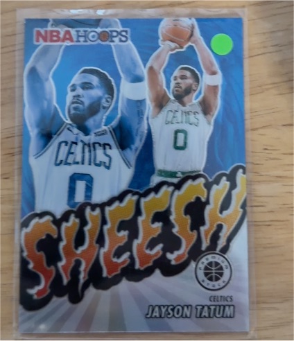 2023-24 Panini NBA Hoops Premium Stock #22 Jayson Tatum Sheesh — front