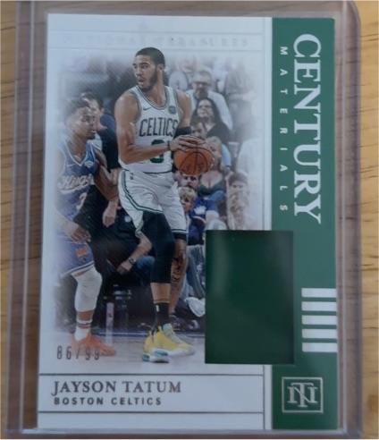 2019-20 Panini National Treasures Century Materials #Jayson Tatum — front
