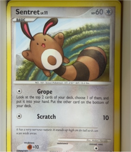 2007 Pokémon Diamond & Pearl Secret Wonders #104 Sentret — front