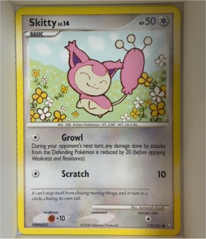 2008 Pokémon Diamond & Pearl Legends Awakened #119 Skitty — front