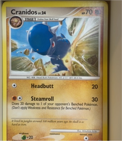 2007 Pokémon TCG Mysterious Treasures #43 Cranidos — front