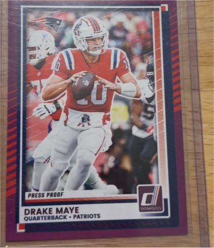2025 Donruss #58 Drake Maye Press Proof Red — front