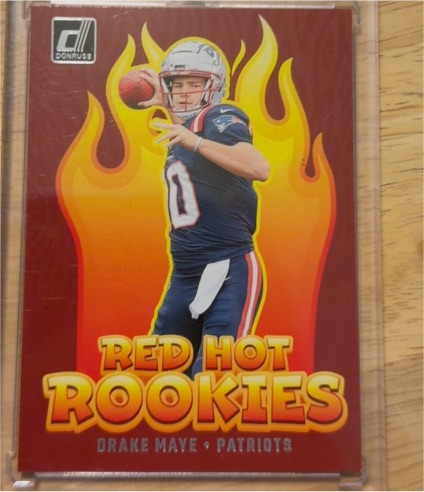 2024 Panini Donruss Red Hot Rookies #RHR-DME Drake Maye — front