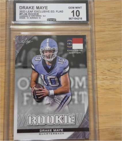 2023 Leaf Exclusive Edition Flag #FL-06 Drake Maye Rookie — front