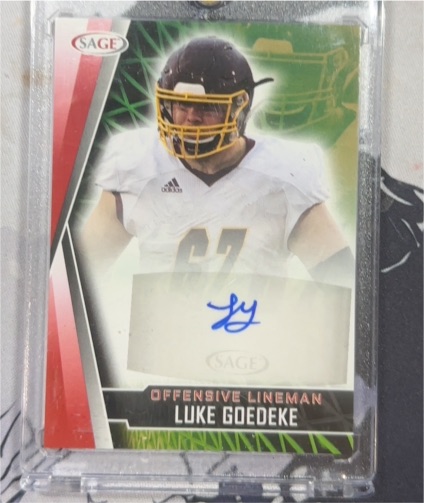 2022 Sage #A-LG2 Luke Goedeke Rookie Autograph — front
