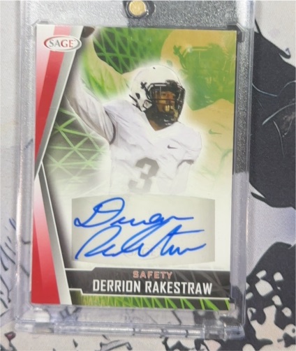 2022 Sage #A-DR3 Derrion Rakestraw Rookie Auto — front