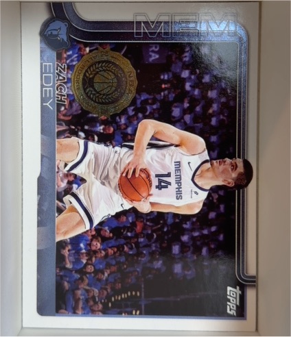 2025-26 Topps #186 Zach Edey Memphis Grizzlies — front
