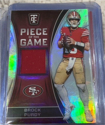 2024 Panini Totally Certified #POTG-BPY Brock Purdy Piece of the Game — front