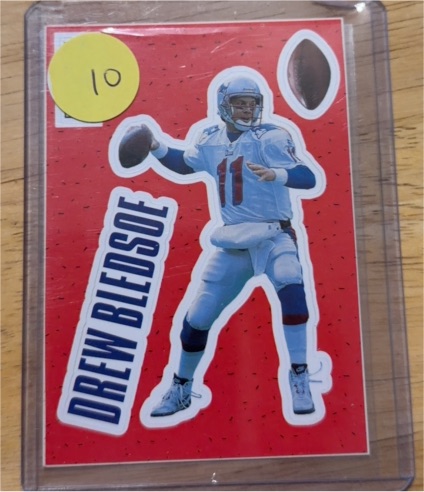 1996 Upper Deck Collector's Choice Stick-Ums #S4 Drew Bledsoe — front