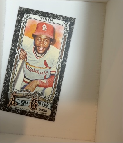 2025 Topps Allen & Ginter #58 Ozzie Smith Mini Black Border Parallel — front