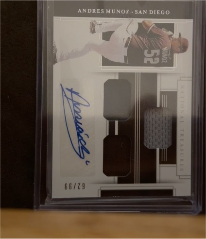 2020 Panini National Treasures #62 Andres Munoz — front