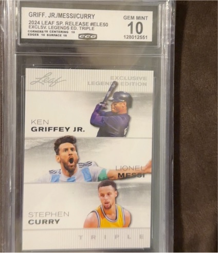 2024 Leaf SP. Release #ELE50 Ken Griffey Jr. / Lionel Messi / Stephen Curry — front