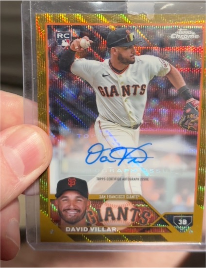 2023 Topps Chrome Update #AC-DV David Villar Autographs Gold #/50 — front
