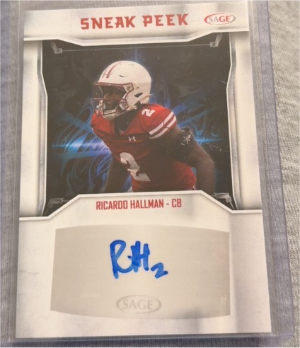 2024 Sage Hit #SPA-RH2 Ricardo Hallman Sneak Peek Autographs — front