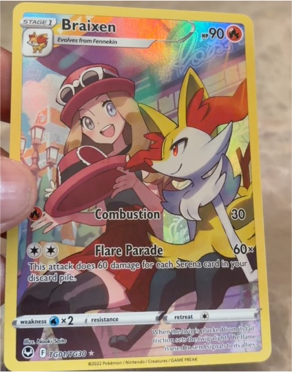 2022 Pokemon Sword & Shield Silver Tempest Trainer Gallery #TG01 Braixen — front