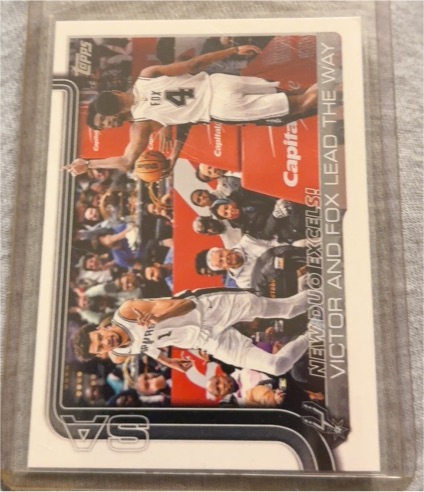 2025-26 Topps #300 Victor Wembanyama and De'Aaron Fox New Duo Excels! — front
