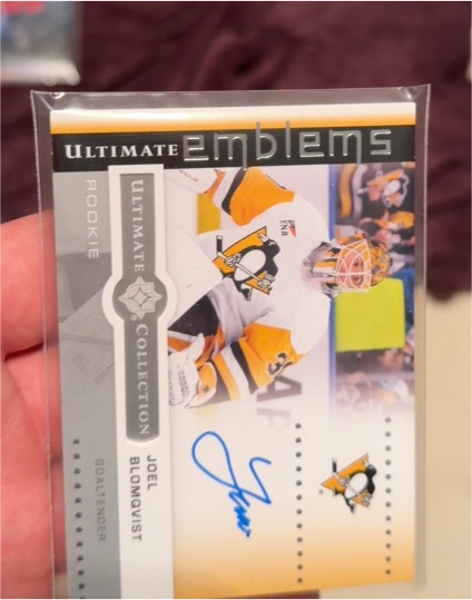 2024-25 Upper Deck Ultimate Collection Ultimate Emblems Rookie Auto #UER-JO Joel Blomqvist — front