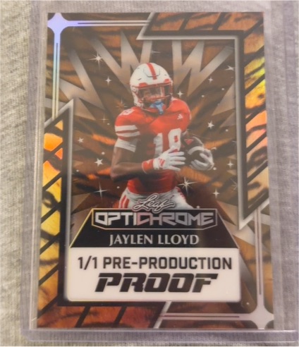 2025 Leaf Optichrome Jaylen Lloyd 1/1 Pre-Production Proof — front