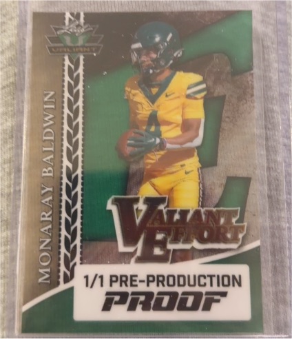 2025 Leaf Metal Football 1/1 Pre-Production Proof Monaray Baldwin — front