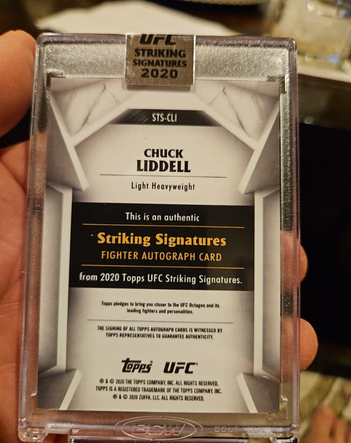 2020 Topps UFC Striking Signatures Chuck Liddell — front