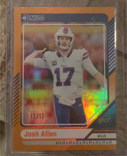 2024 Donruss Josh Allen #13/17 Buffalo Bills — front