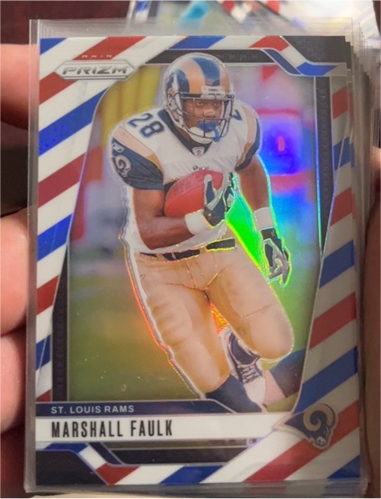 2024 Panini Prizm #299 Marshall Faulk Red White and Blue — front