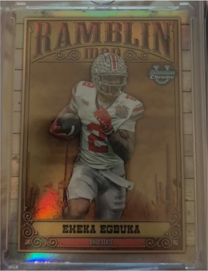 2023 Bowman University Chrome #RM-11 Emeka Egbuka Ramblin' Man — front