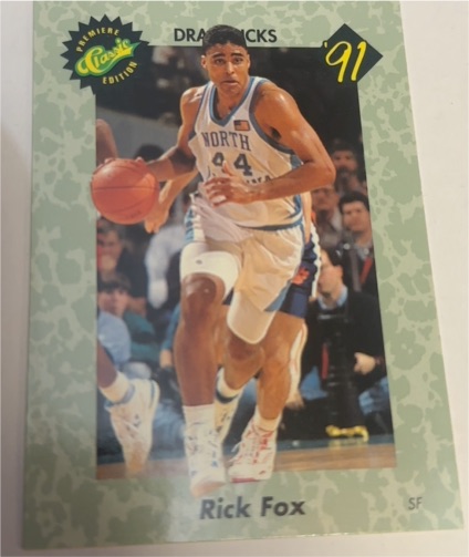 1991 Classic #16 Rick Fox North Carolina Tar Heels — front