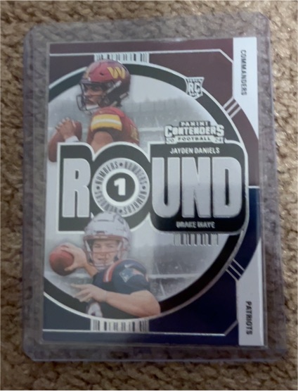 2024 Panini Contenders #1 Jayden Daniels, Drake Maye Round Numbers — front
