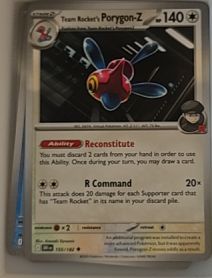 2025 Pokémon SV10: Destined Rivals #155 Team Rocket's Porygon-Z — front