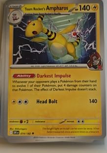 2025 Scarlet & Violet Series - Destined Rivals #074 Team Rocket's Ampharos — front
