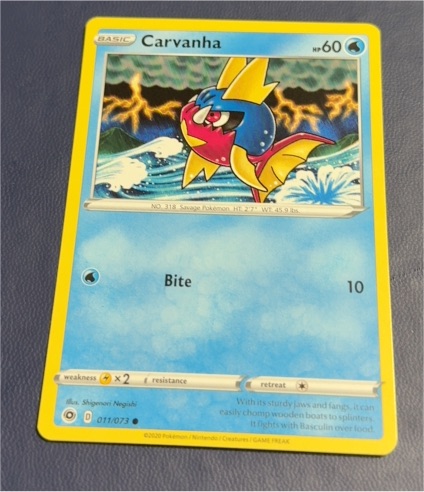2020 Pokémon Champion's Path #011 Carvanha — front