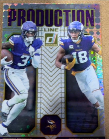 2025 Donruss #4 Jordan Addison / Justin Jefferson Production Line — front
