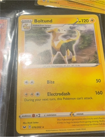 2020 Pokemon Sword & Shield #076 Boltund — front