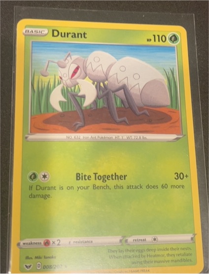 2020 Pokemon Sword & Shield #008 Durant — front