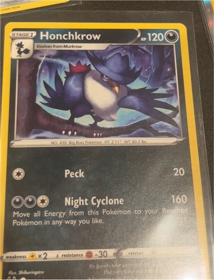 2022 Pokemon Lost Origin #115 Honchkrow — front