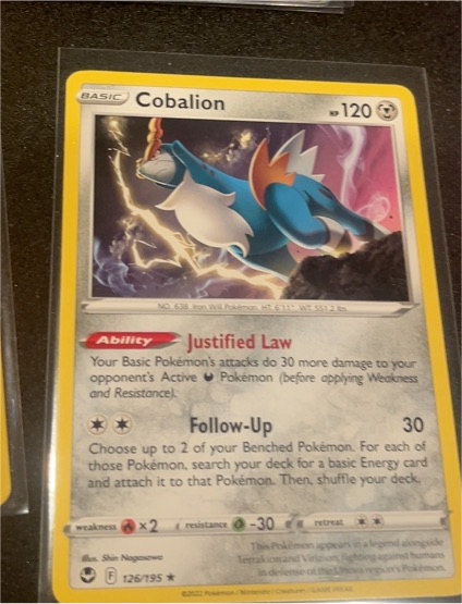 2022 Pokémon Silver Tempest #126 Cobalion — front